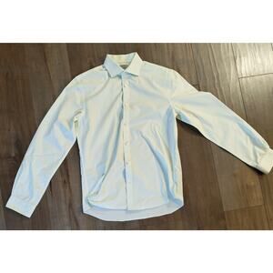 Michael Kors Men Slim Plaid Long Sleeve Button-Up Shirt Green Size M 15 32/33